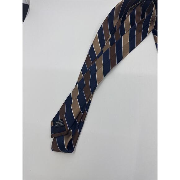 Jones New York Brown And Blue Striped Men's Neck Tie - Picture 10 of 15